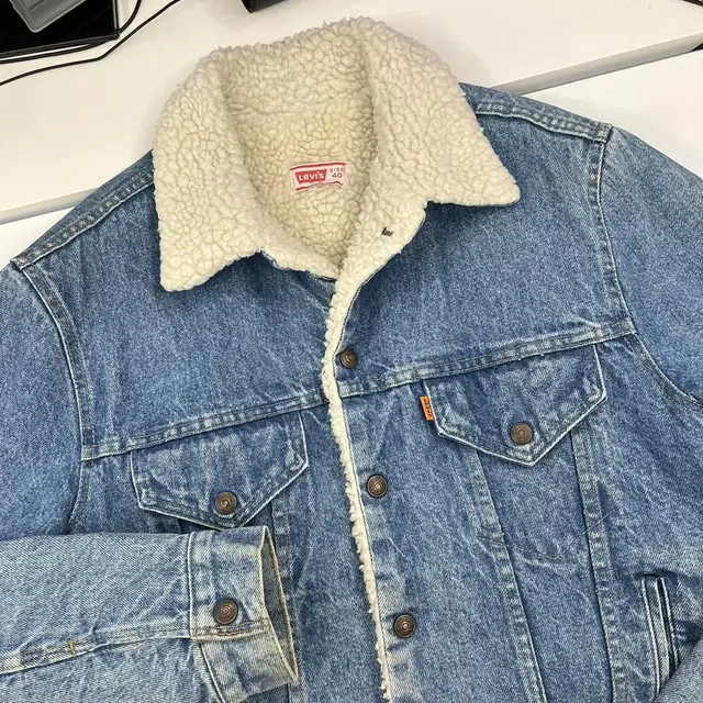 Vintage Levis 80s 데님 쉐르파 USA