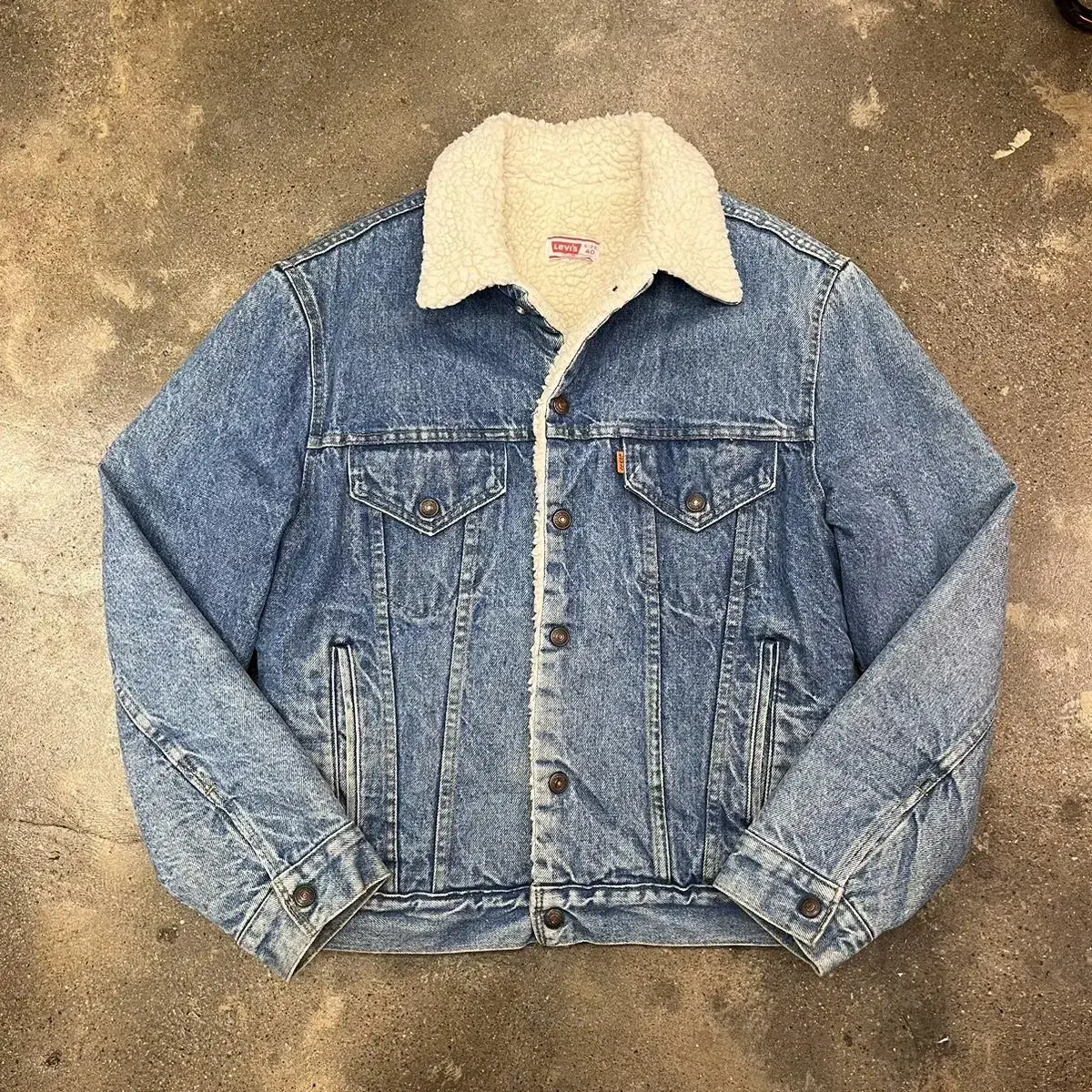 Vintage Levis 80s 데님 쉐르파 USA