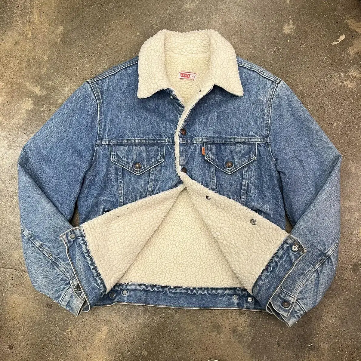 Vintage Levis 80s 데님 쉐르파 USA