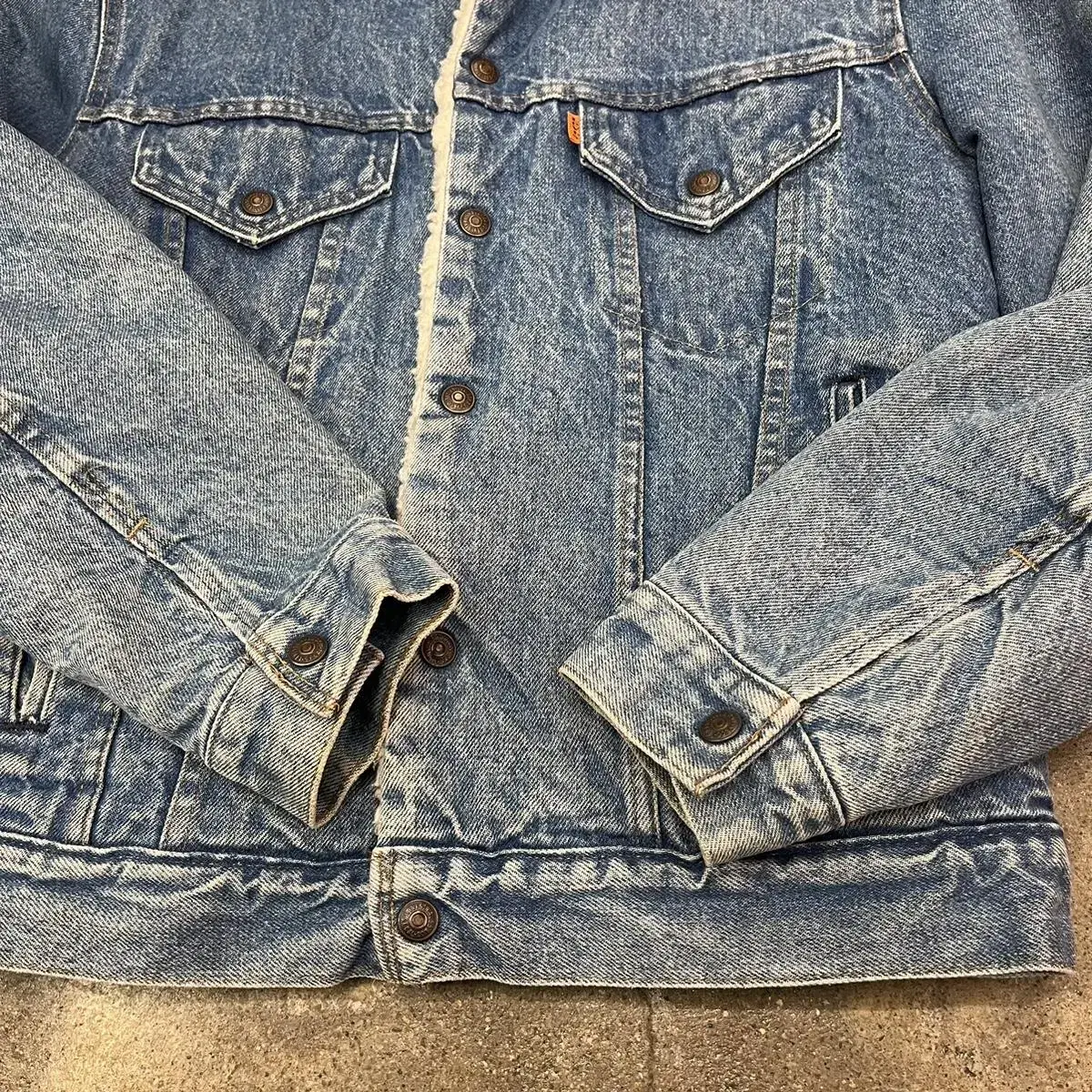 Vintage Levis 80s 데님 쉐르파 USA