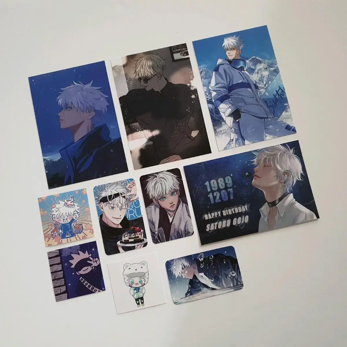 Zuu spinning Gojo Satoru's birthday cafe postcard photo card sticker set