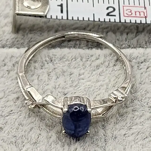 새제품 천연 원석 S925 남정석 반지 카이아나이트(Kyanite) 순은