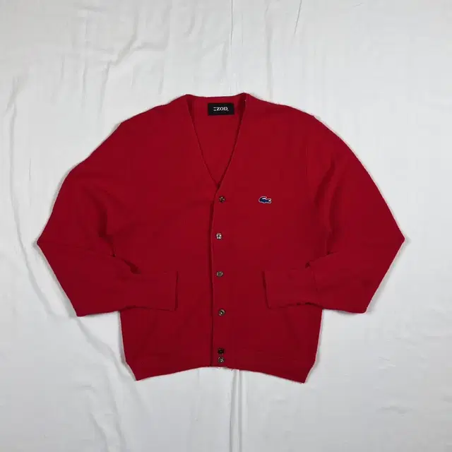 80s izod 라코스테 lacoste 블루 로고 올론 아크릴 가디건