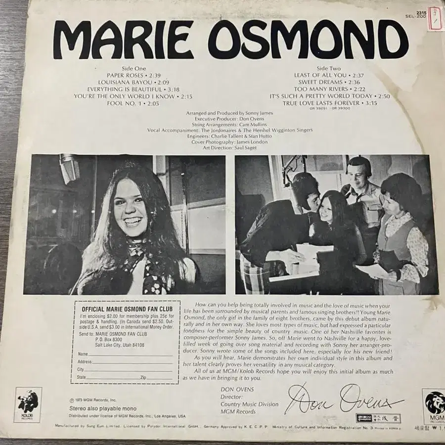 MARIE OSMOND LP