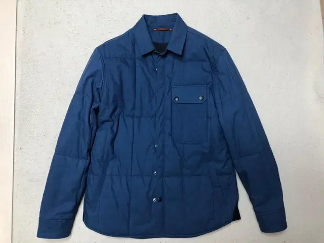 세컨무브 QUILTTED CPO SHIRTS JACKET BLUE 라지