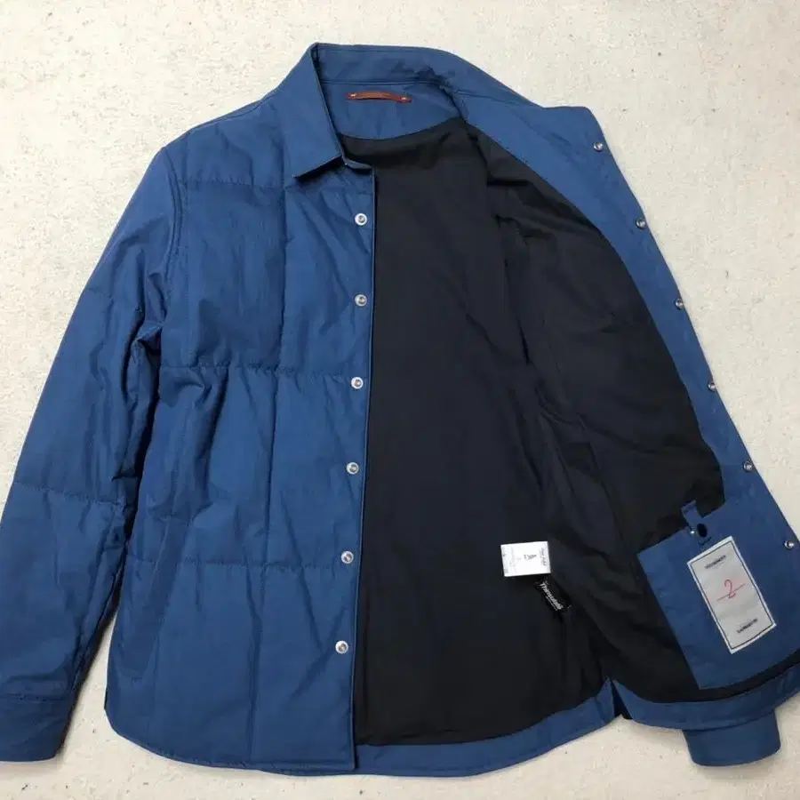 세컨무브 QUILTTED CPO SHIRTS JACKET BLUE 라지