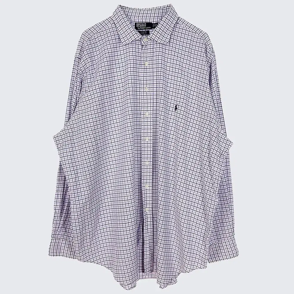 [Men's Overalls] Polo Ralph Lauren Check Shirt Southern Cotton Vintage (17765)