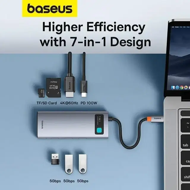 Baseus USB-C 허브 7 in 1 미개봉 팝니다