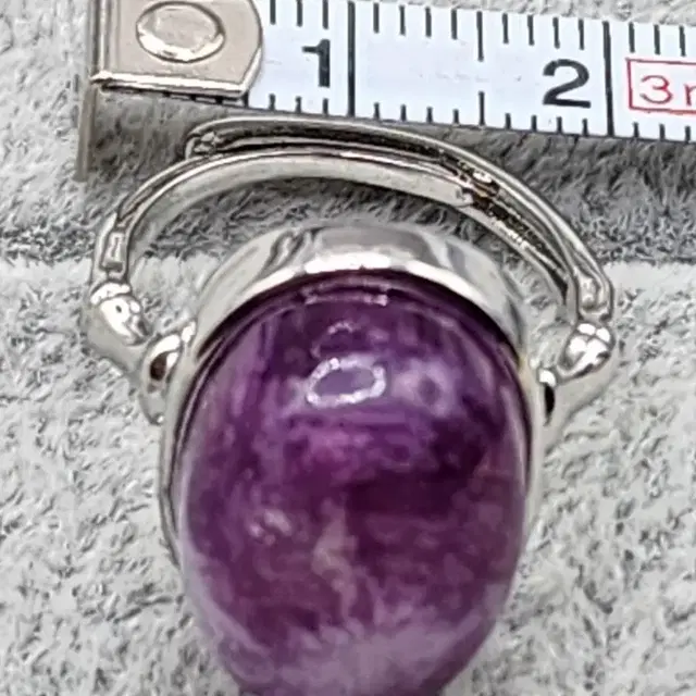 2번 새제품 천연원석 반지 레피도라이트(Lepidolite) 사이즈조절