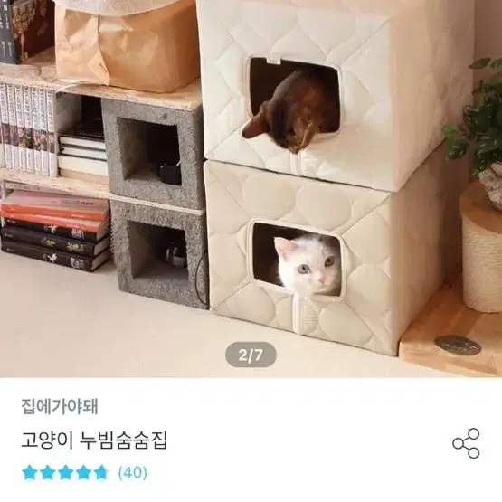 고양이 강아지 집에가야돼 숨숨집 베이지