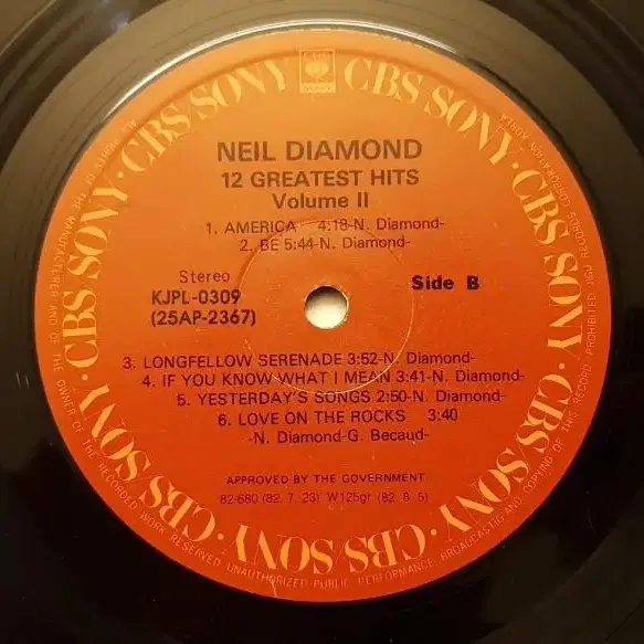 국내라이센스반/Neil Diamond LP