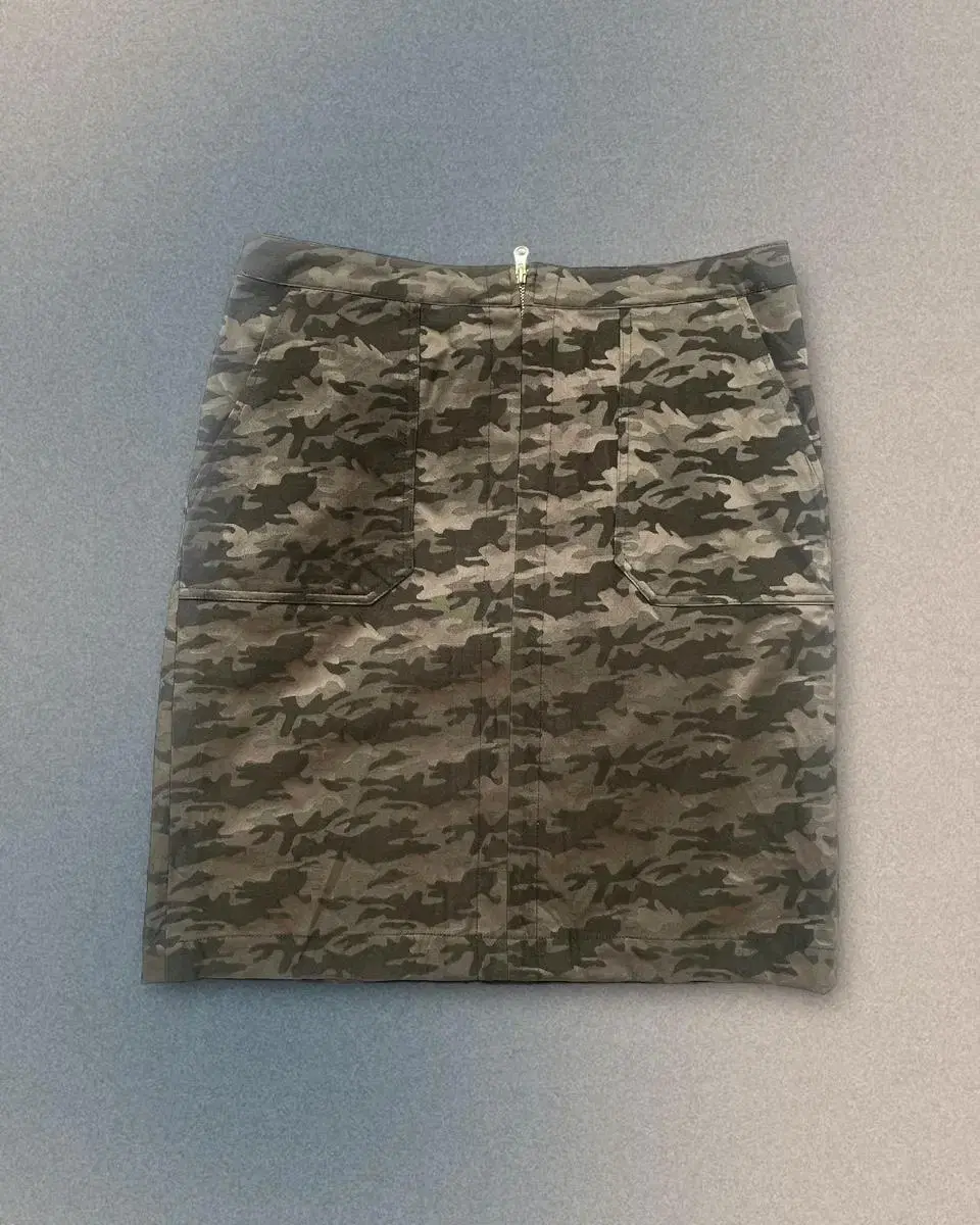 Vintage Zipper Line Camouflage Skirt