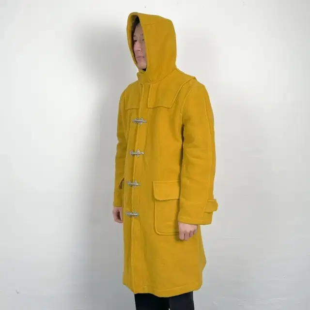 vintage mustard yellow hook duffle coat