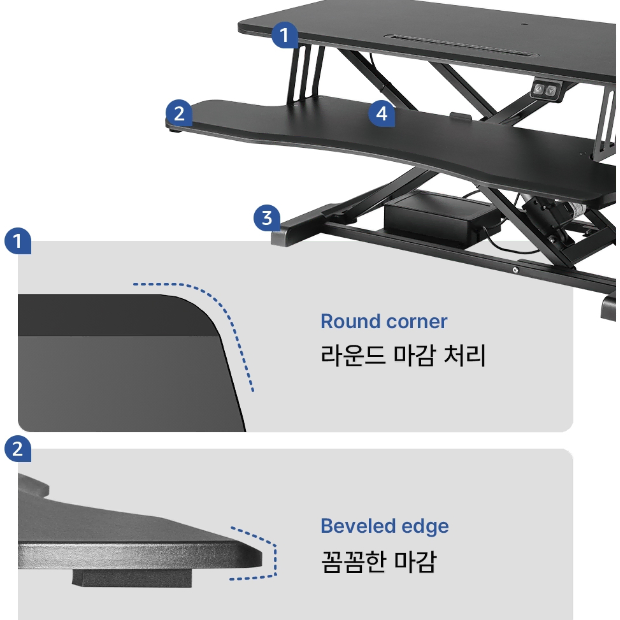 [무료배송]자동 버튼 전동식 높이조절 스탠딩 책상 모션데스크 컴퓨터 책상