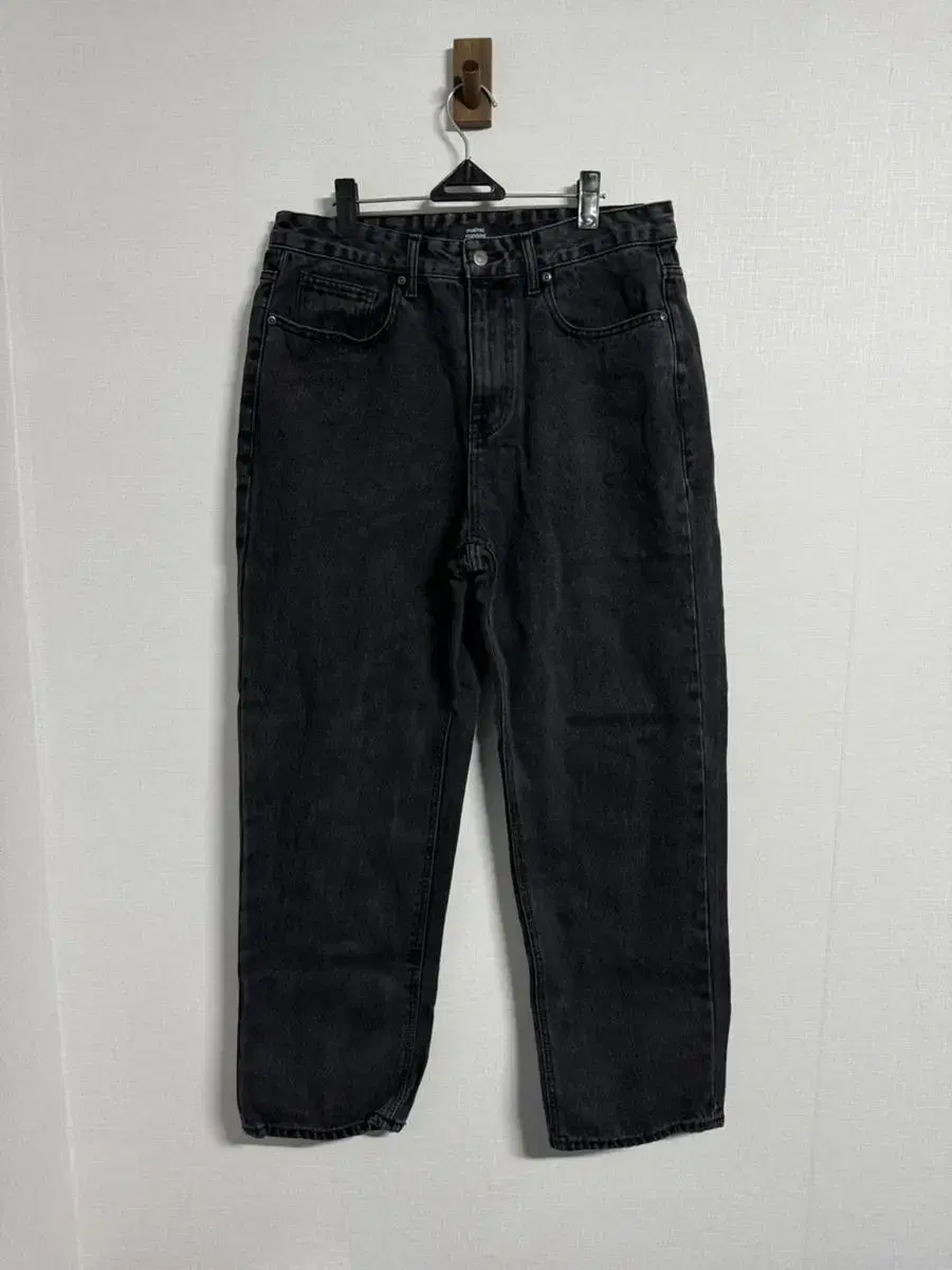 (34-35)Men's Standard Washed Black Regular Fit Denim Pants