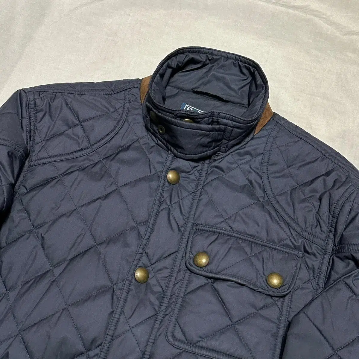 M 90s Polo Ralph Lauren Natural Cowhide Pointed Quilted Jacket