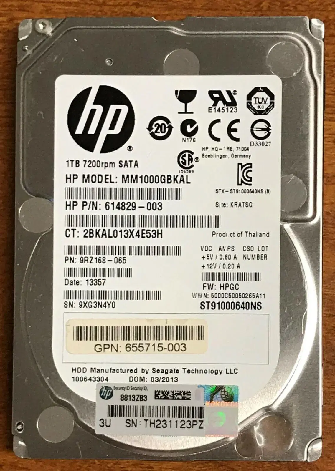 HP Seagate MM1000GBKAL 1TB 2.5인치