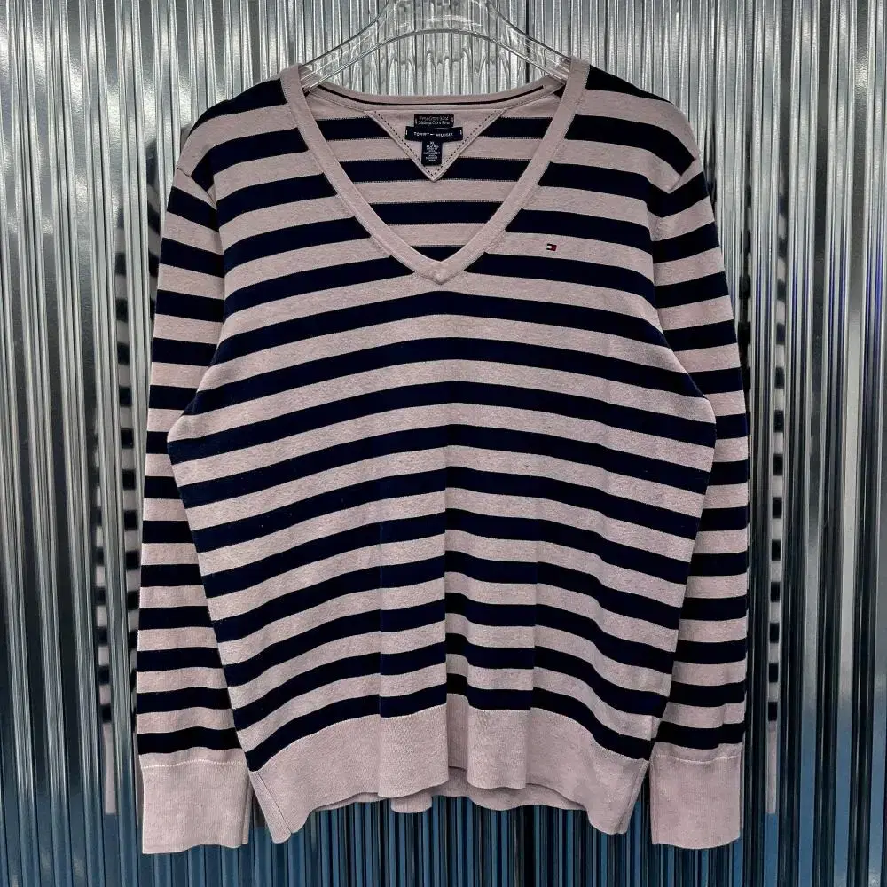 Tommy Hilfiger Pima Cotton V-Neck Knit (Domestic L) R814