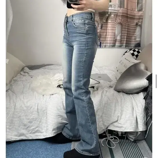 오피엠 OPM hopin slim boot cut denim pants