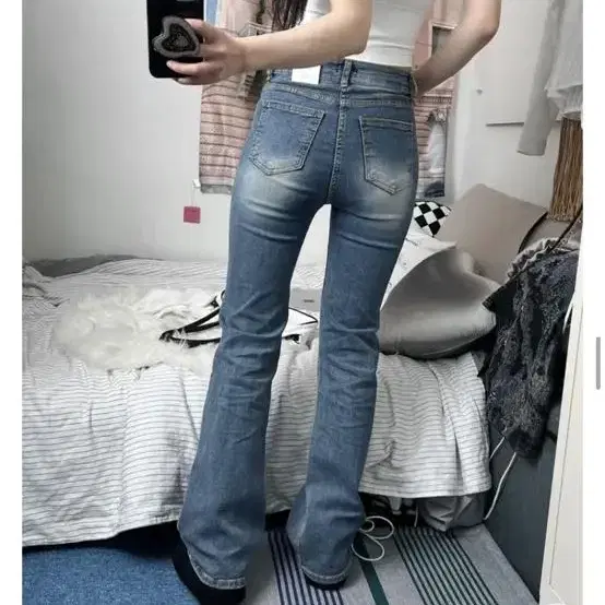 오피엠 OPM hopin slim boot cut denim pants