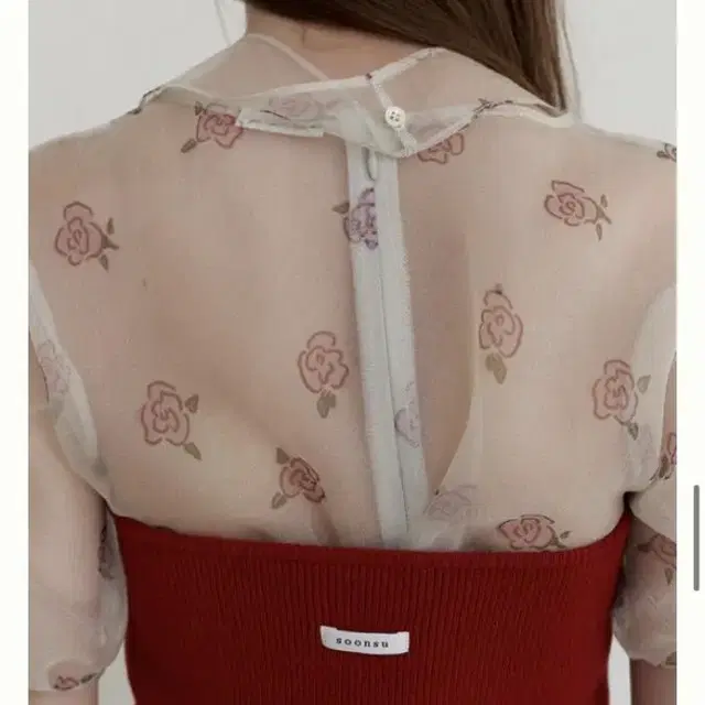 soonsu 순수 rosy knit bustier red 뷔스티에 레드