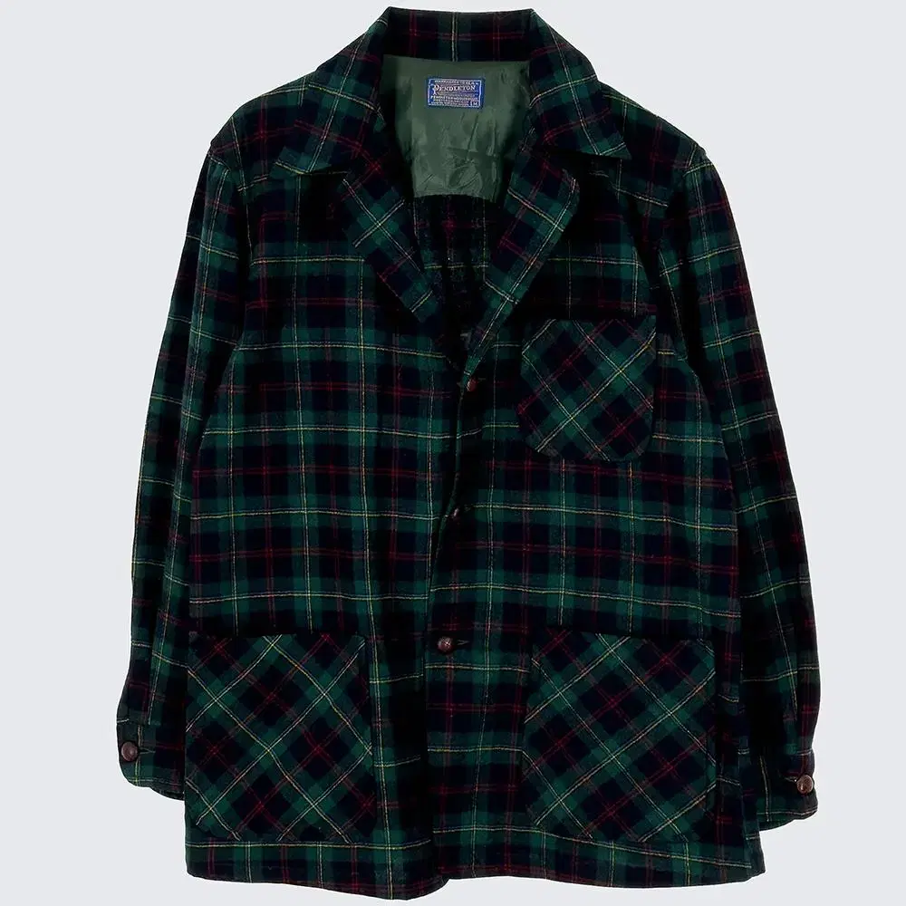 [Men's 100] Pendleton Check Shirt-Style Jacket My Wool Vintage (17816)