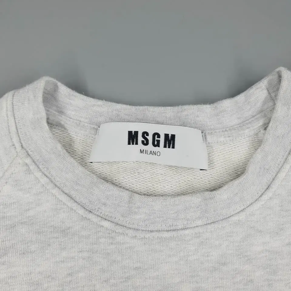 MSGM 엠에스지엠 19SS 그레이 블랙 브러시드 로고 코튼 비스코스 맨