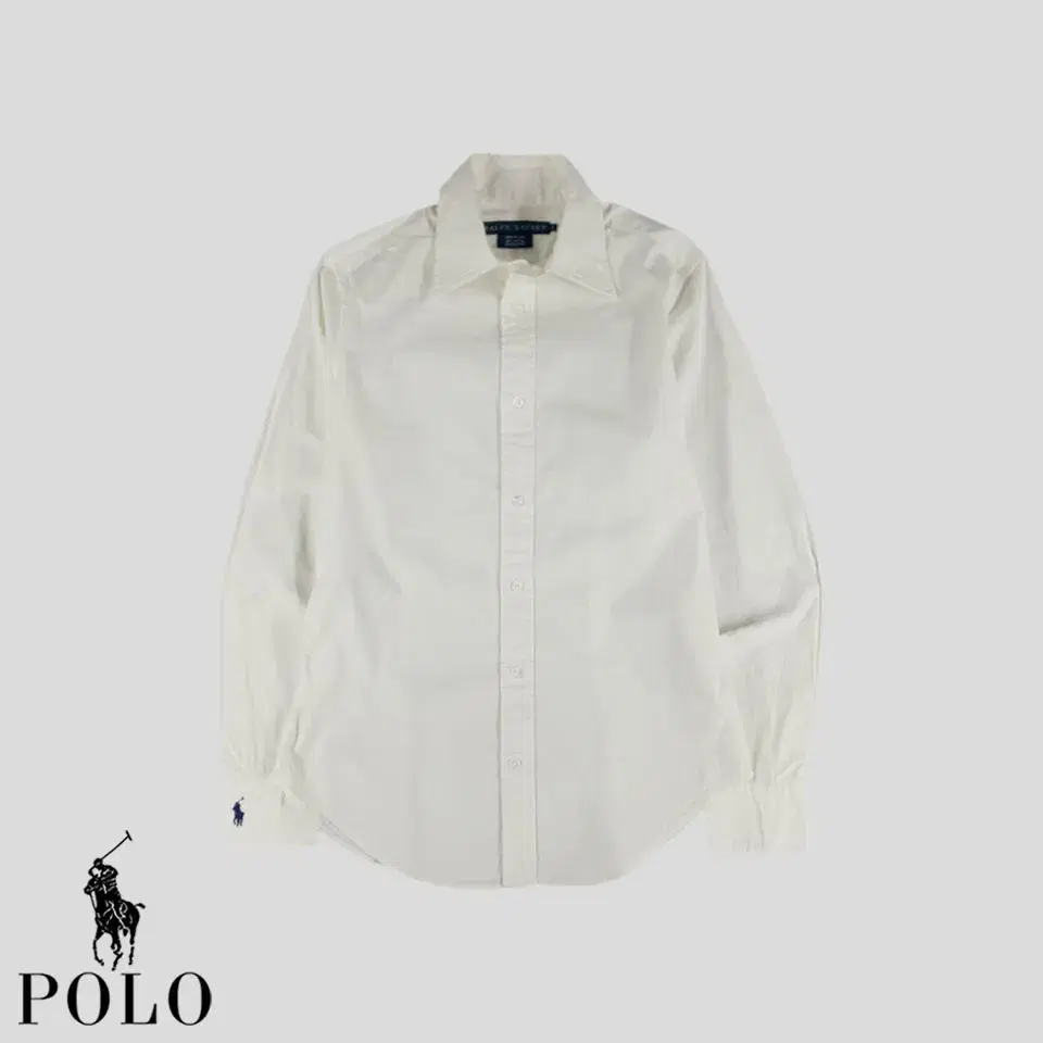 Polo Ralph Lauren White Navy Pony Business Cotton Blend Blouse Southern Shirt W