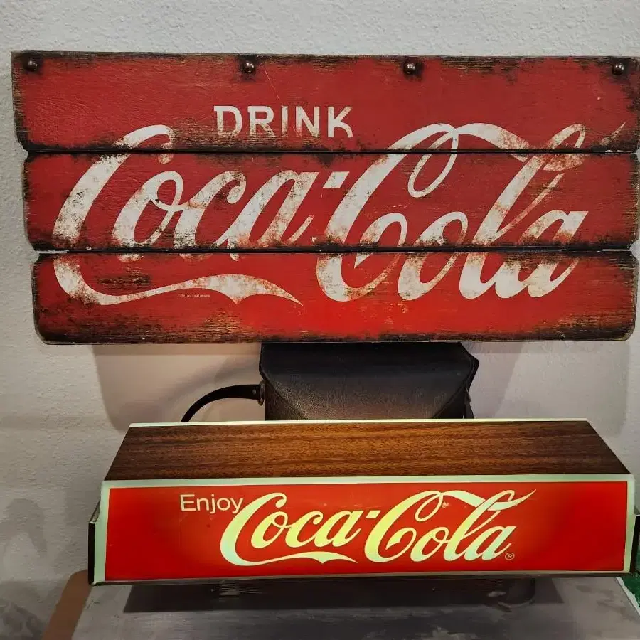 빈티지/앤틱 코카콜라 우드 광고사인 Coca Cola 오리지널 콜렉션