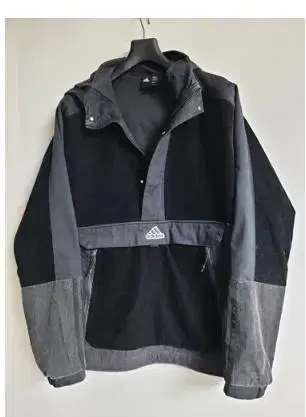 Adidas Black Corduroy Half Zip Anorak L Pol862