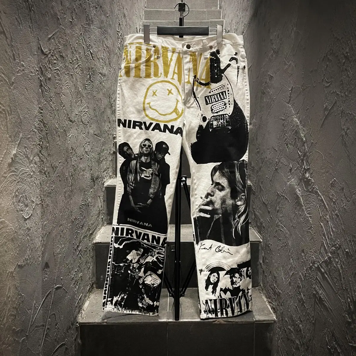 H.B Wrangler Nirvana White Painted Custom Cotton Pants