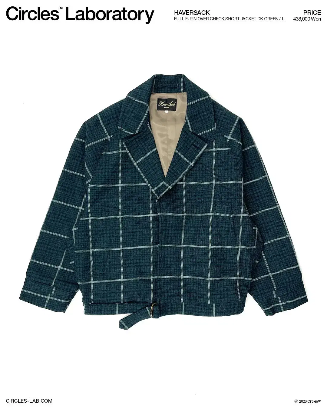 Harbor Blue Check Short Jacket L