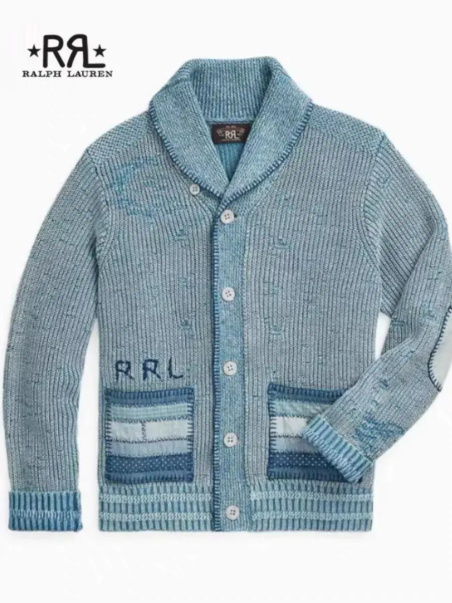 RRL Cardigan in Double L