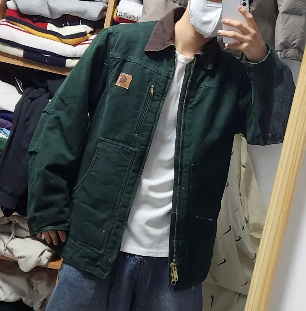 Calhart C81 Detroit Old School Deep Green kara Jacket