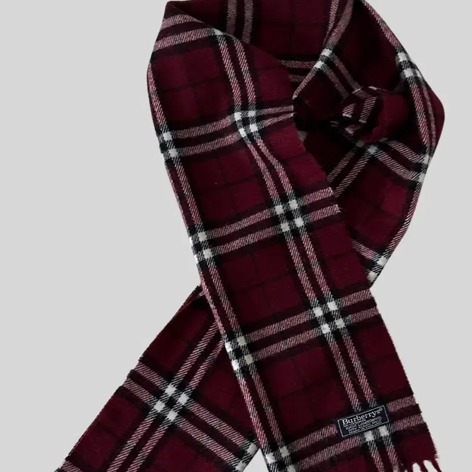 < (BURBERRY)burgundy nova checkered wool