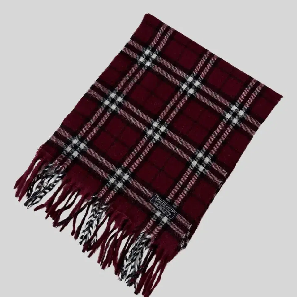 < (BURBERRY)burgundy nova checkered wool