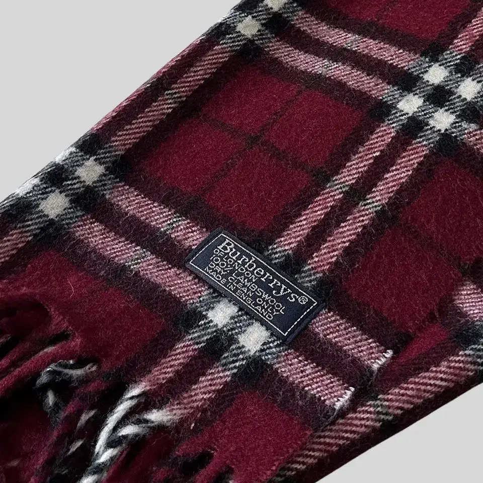 < (BURBERRY)burgundy nova checkered wool