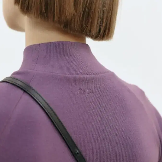 ETHOS HALF SLEEVE TURTLENECK PURPLE 에토스