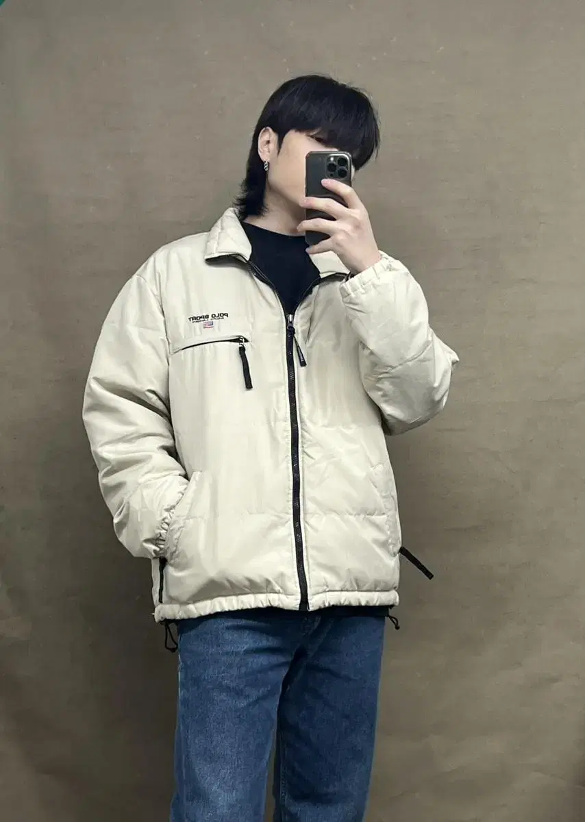 Polo beige puffer padding 100