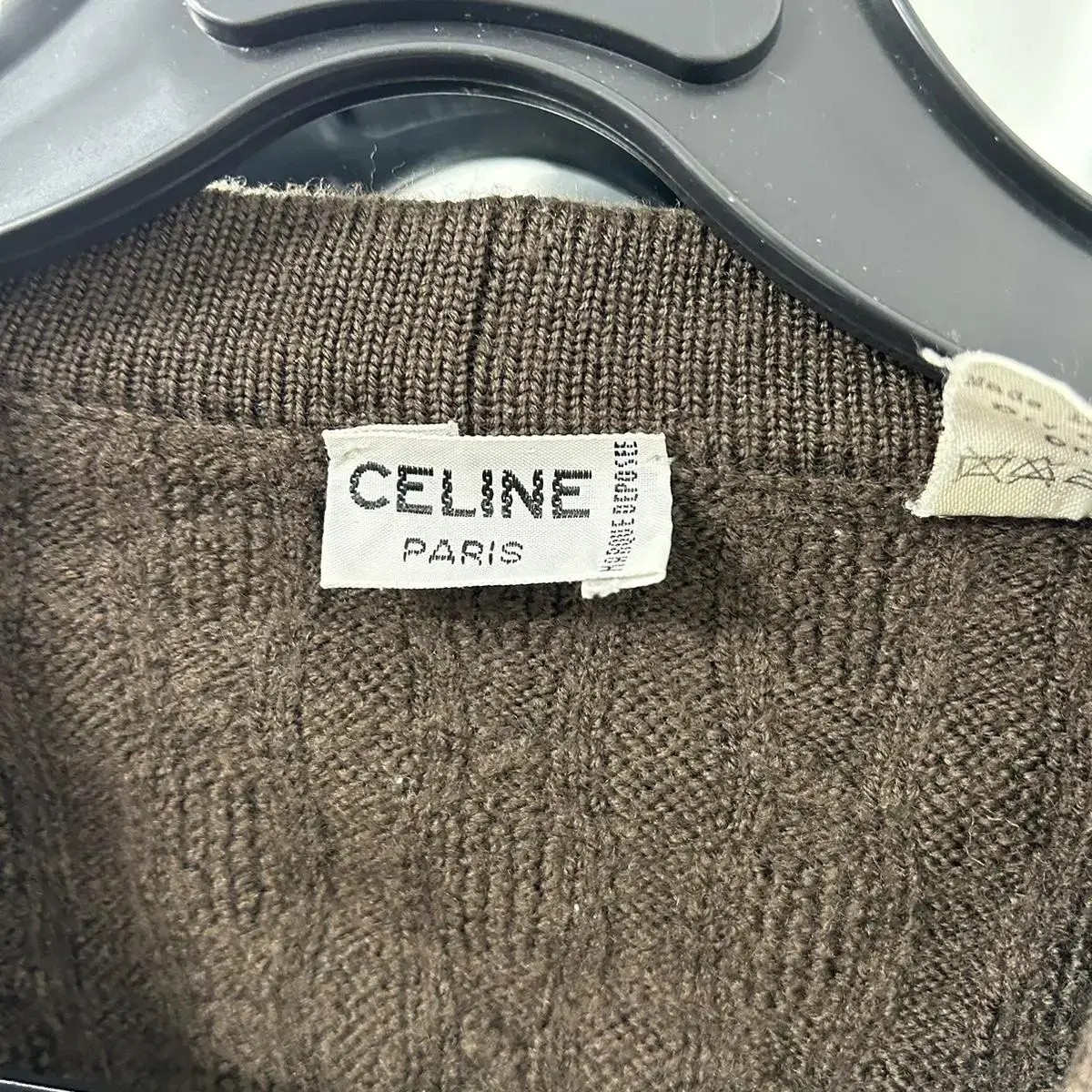 CELINE 셀린느 라나 울 금장 꽈배기 가디건