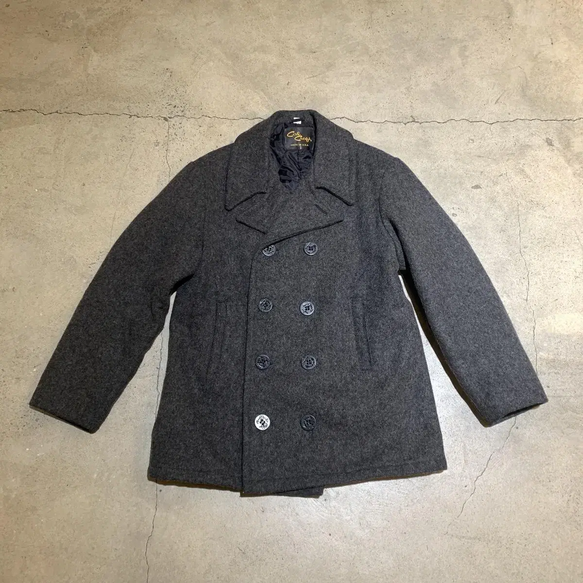 CAL CRABT - Wool and nylon peacoat Made In Usa Man L