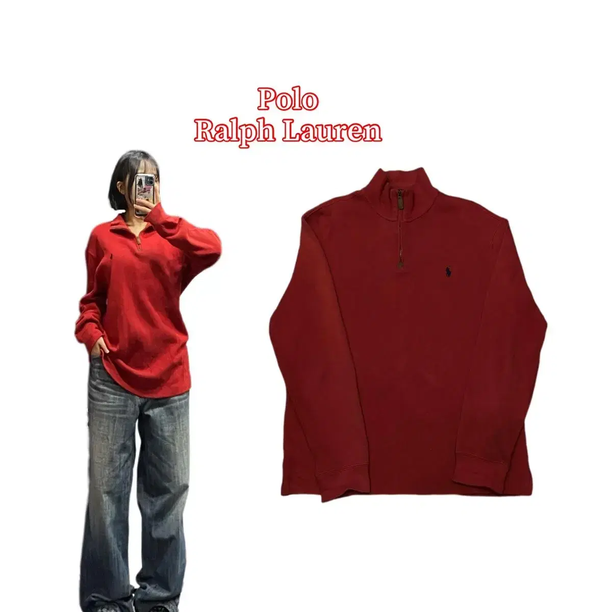 Polo new vahn zip-up knit red M