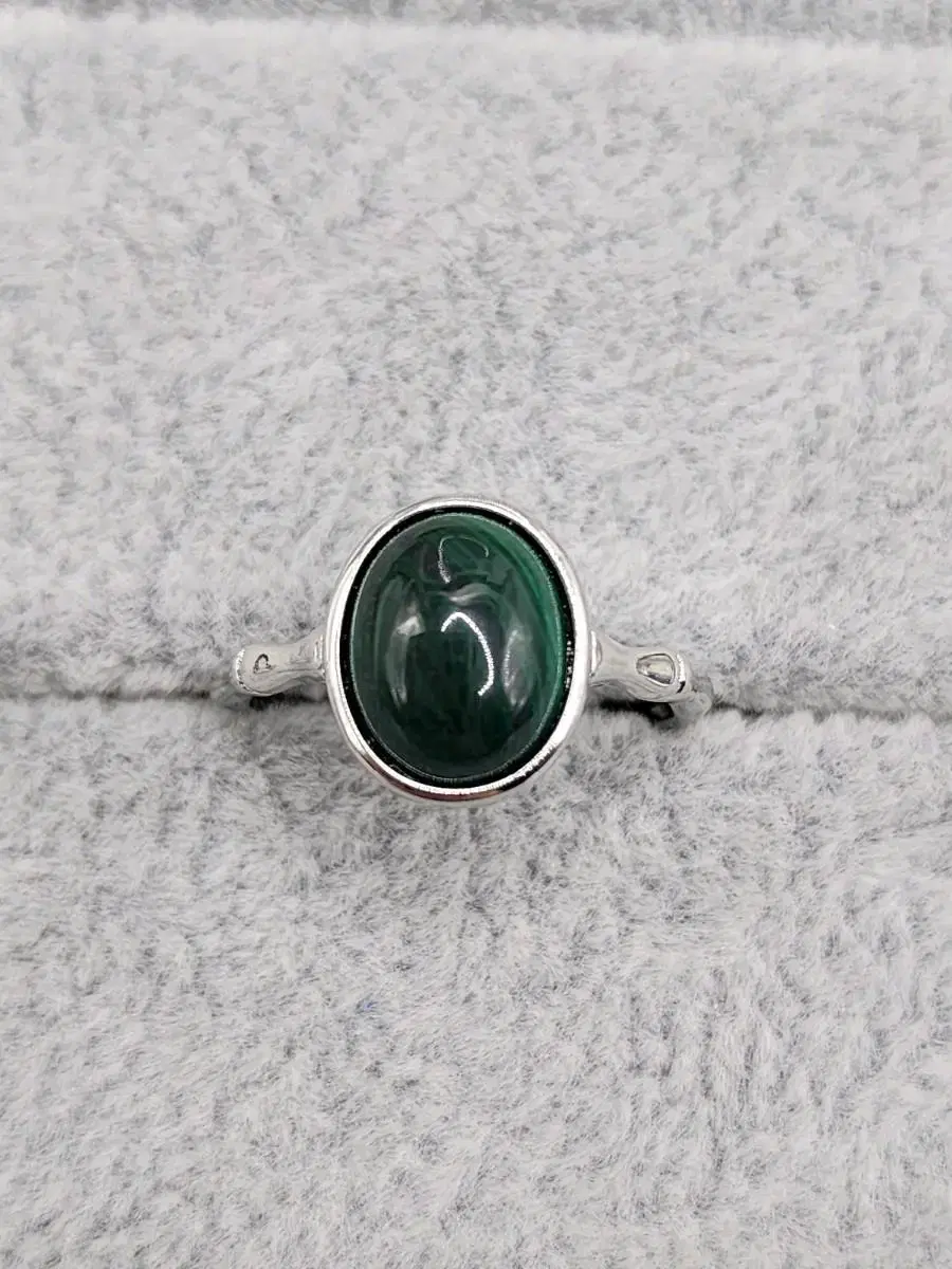 New Product Natural Gemstone Malachite Ring Adjustable Size Half Ring