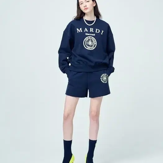 마르디메크르디 SWEATSHIRT UNIV_NAVY IVORY