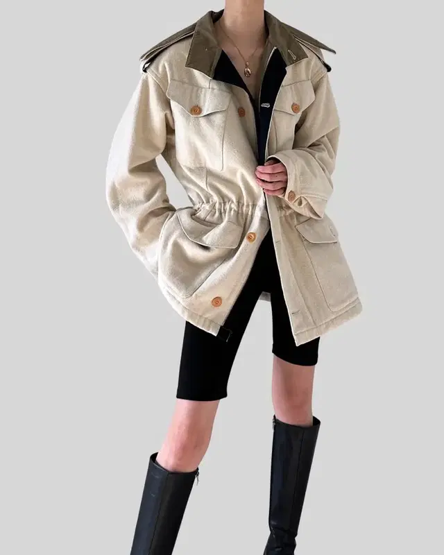 < (PAUL SMITH)ivory wool hunting jacket