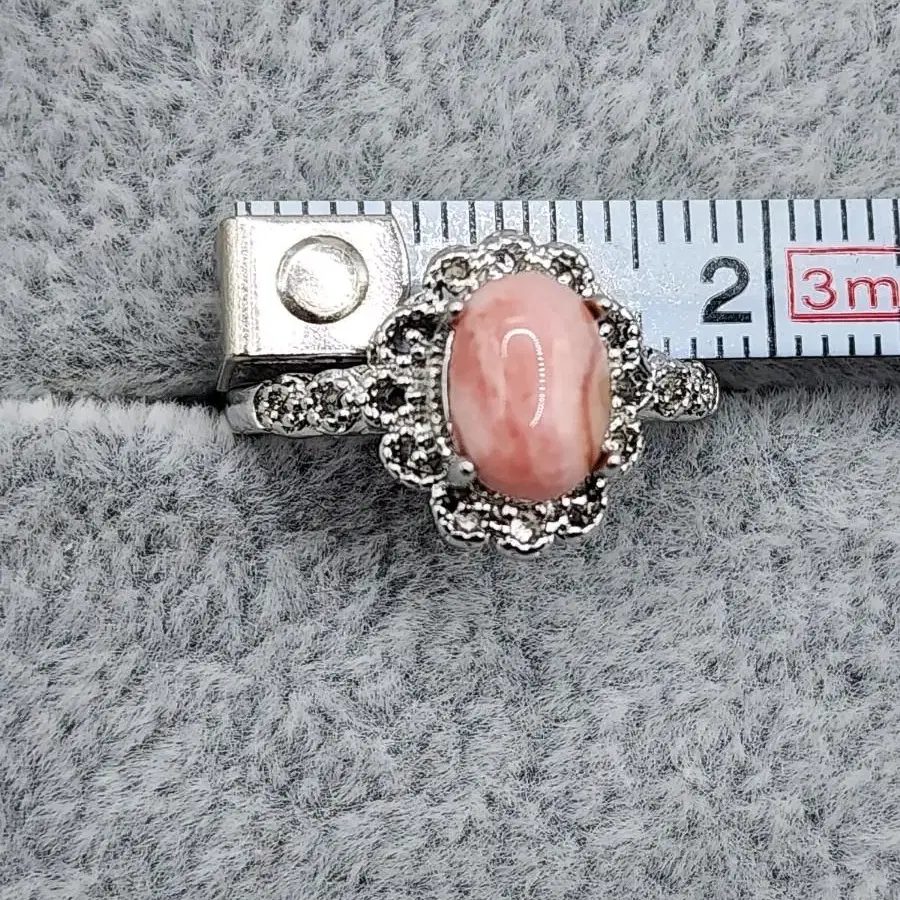 3번 천연원석 반지 로도크로사이트(Rhodochrosite) 사이즈조절