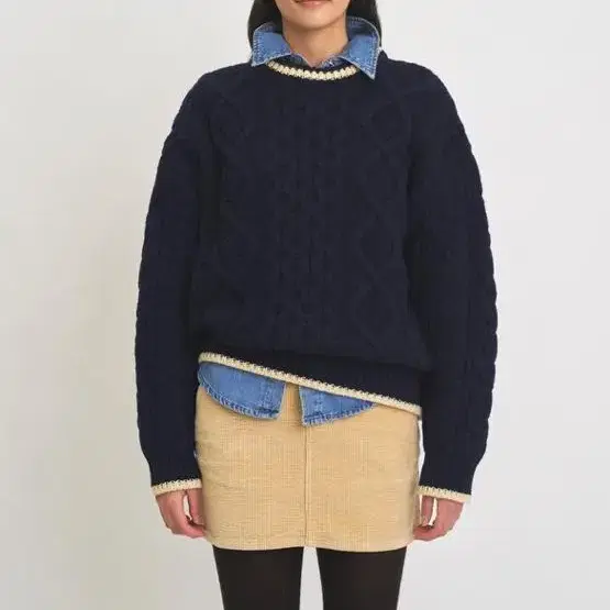 그로브 콤비 아란 니트 combi aran knit