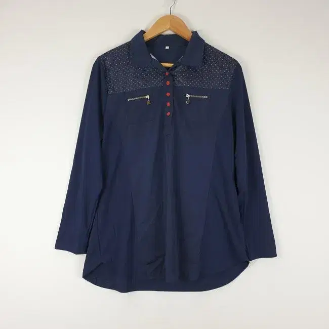 R9241 Women's Blouse XXL Navy Bonded Long Sleeve Shirt/Dirk