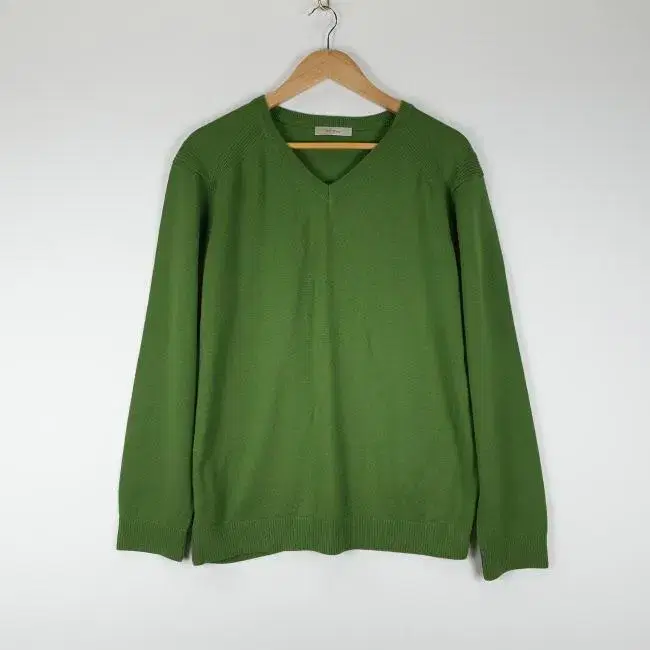 R9244 GioGia Men's 100 Green Basic V-Neck Knit Neat/Dark