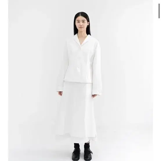 유노이아 layer cotton skirt 화이트 s